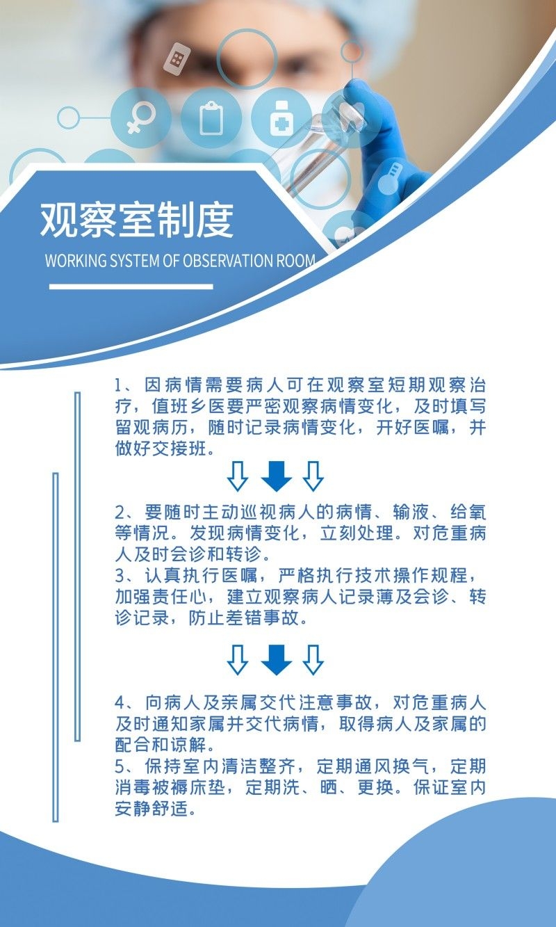 医院观察室制度牌