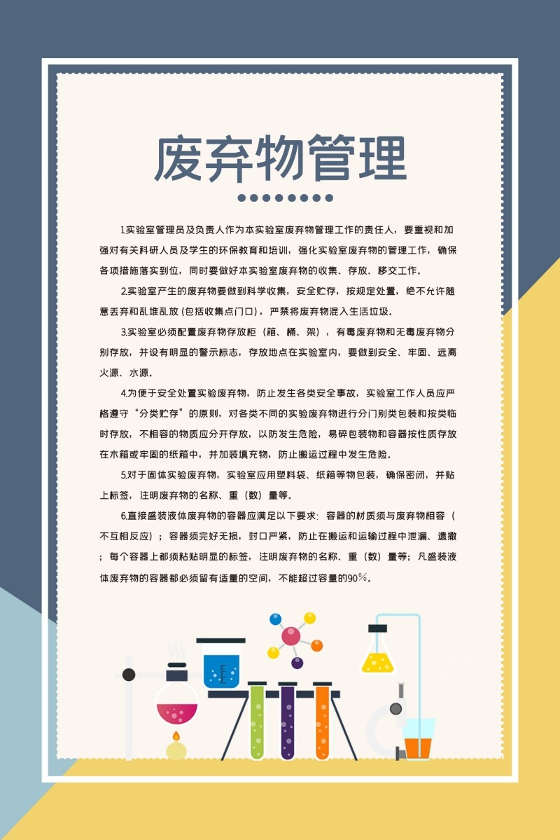实验室废弃物管理制度牌