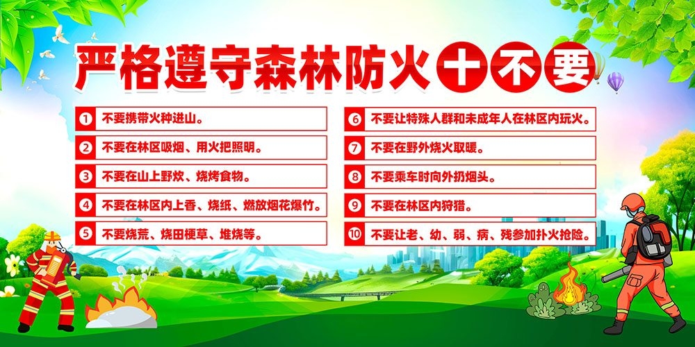 森林防火安全知识十不要宣传栏展板