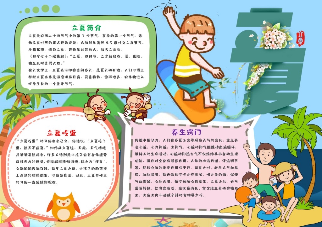 立夏小报手抄报 (8)