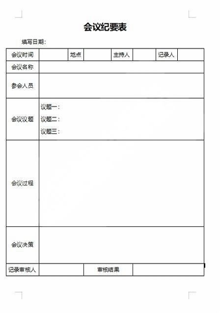 会议记录会议纪要word模板 (5)
