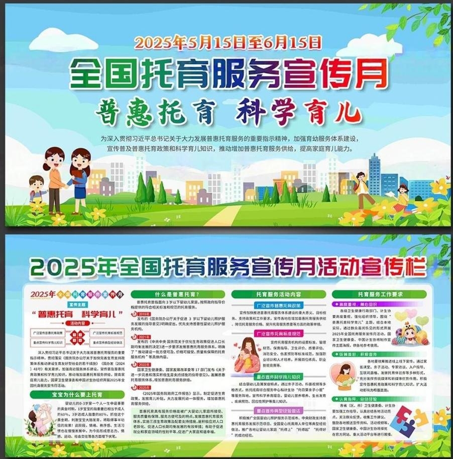 全国托幼服务月宣传展板宣传栏 (1)