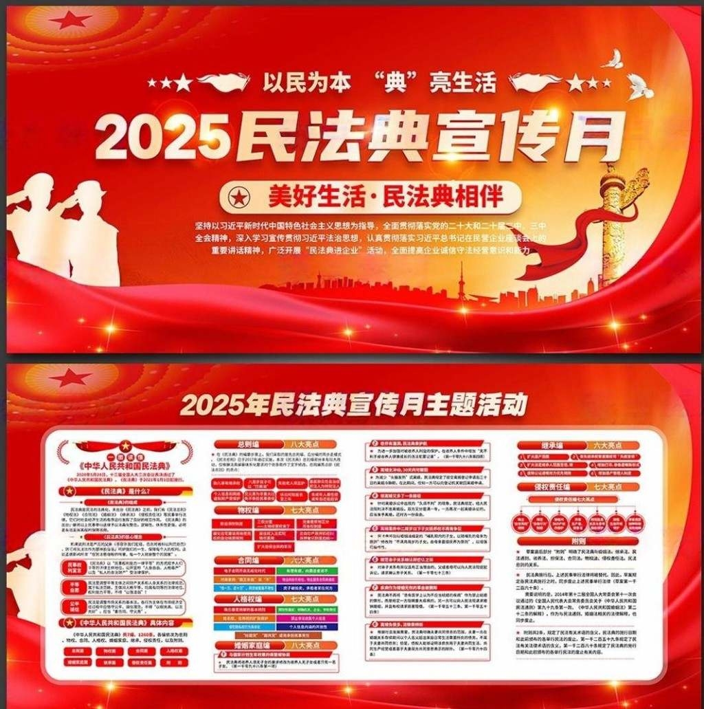2025民法典宣传月宣传展板宣传栏 (2)