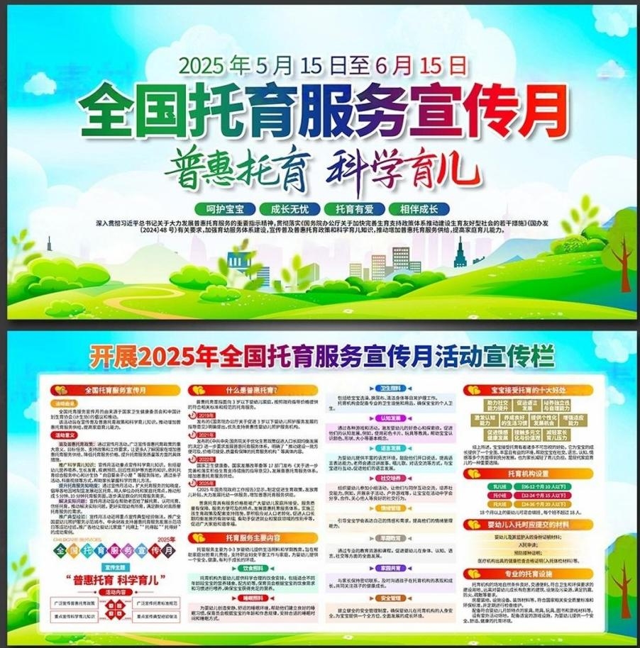 全国托幼服务月宣传展板宣传栏 (3)