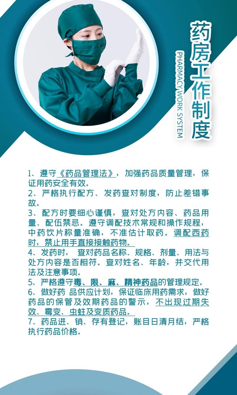 医院药房工作制度牌