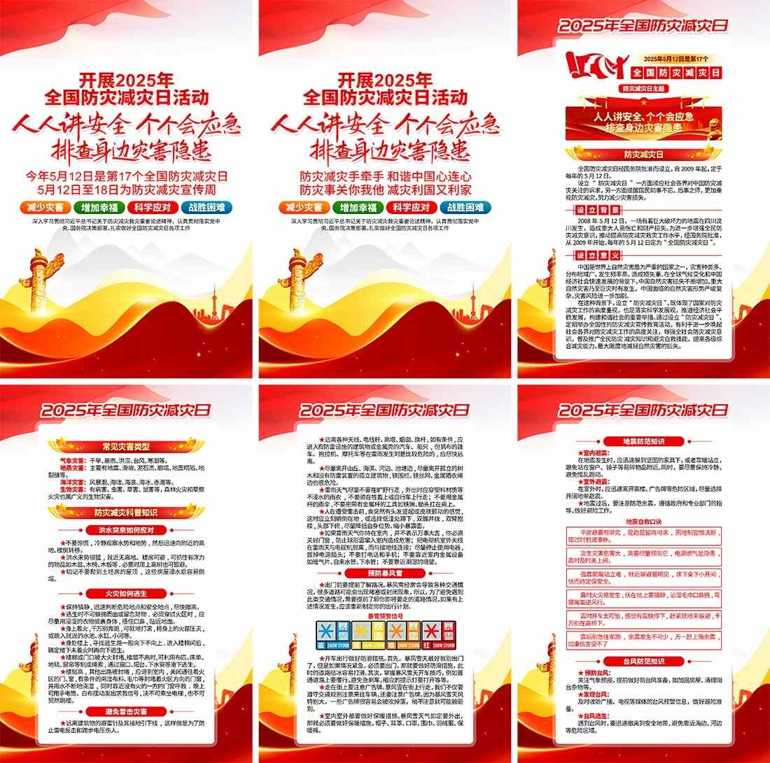 2025年全国防灾减灾日海报套图挂画 (2)