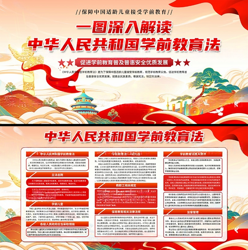 中华人民共和国学前教育法展板宣传栏 (6)