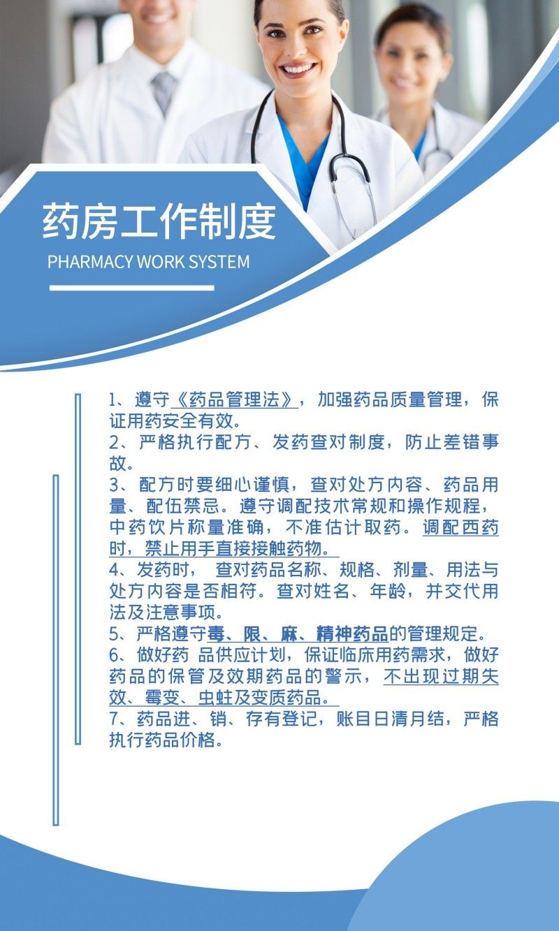 医院药房工作制度牌