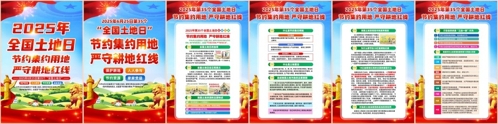 蓝底2025年全国土地日海报挂图套图
