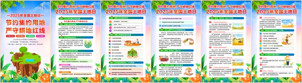蓝色清新2025年全国土地日海报挂图套图