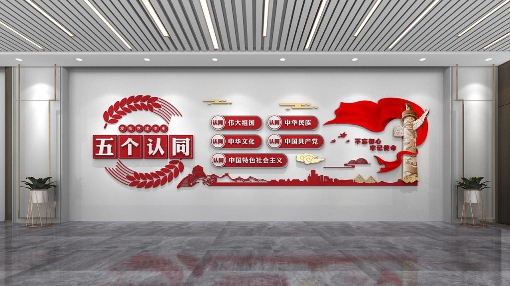 红色精品民族团结五个认同文化墙