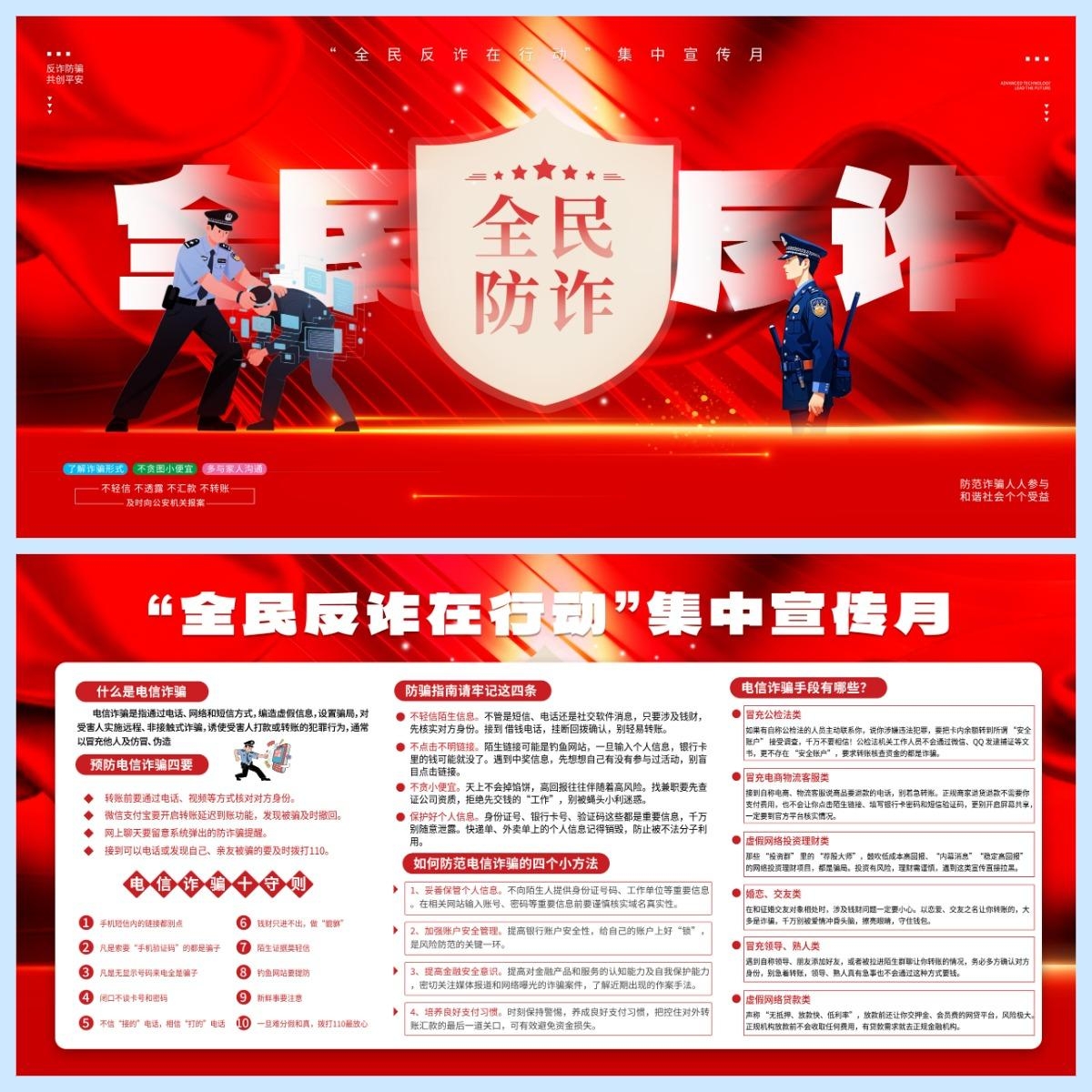 全民反诈宣传月展板宣传栏 (1)