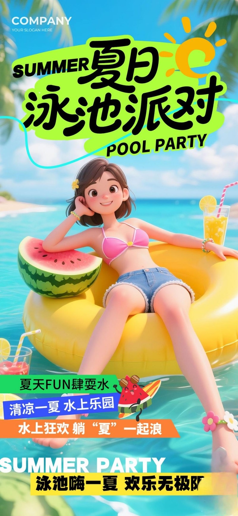 夏日夏季户外出游唤醒计划海报 (3)