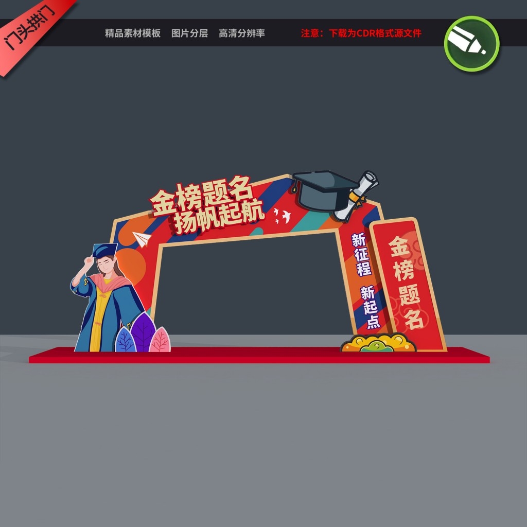 高考拱门金榜题名拱门状元门成功门高考门成人礼美陈kv版设计素材 (4)