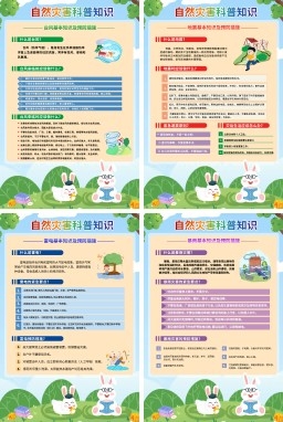 自然灾害预防科普知识海报挂画套图