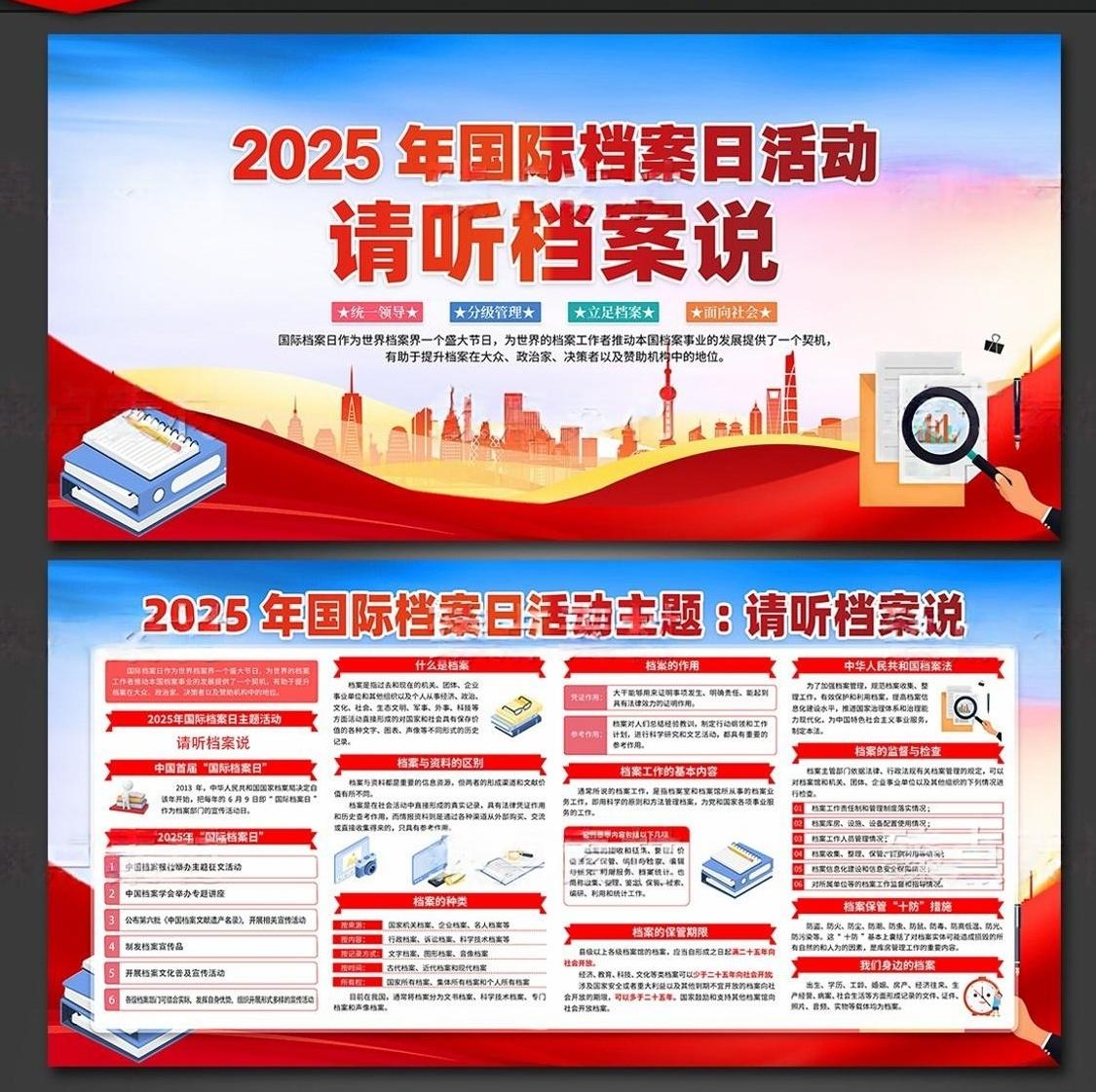 2025年国际档案日展板宣传栏套图1