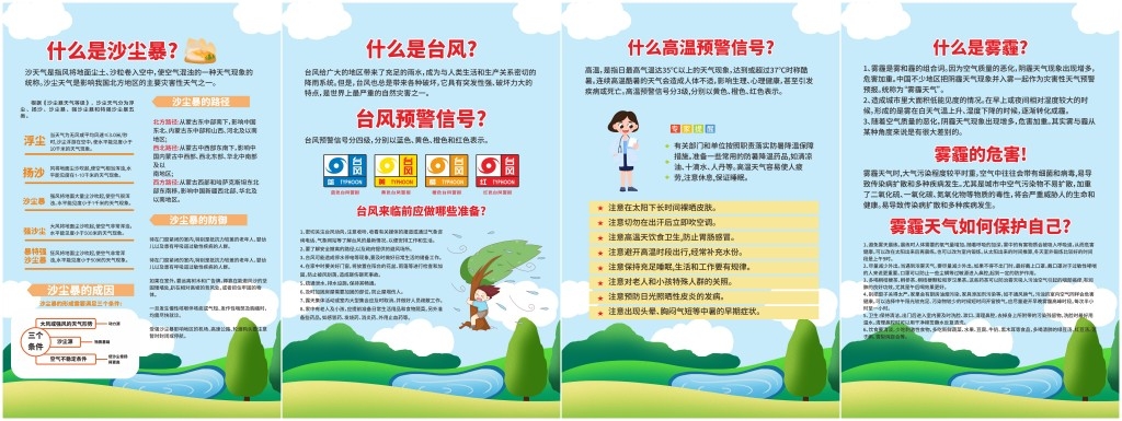 自然灾害介绍沙尘暴台风海报挂画套图