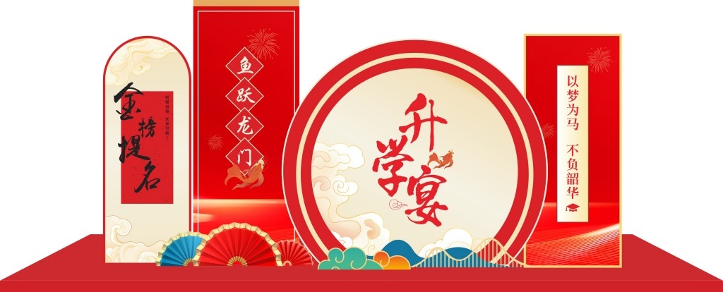 高考升学宴谢师宴美陈金榜题名升学宴会布置KT板拍照美陈 (10)