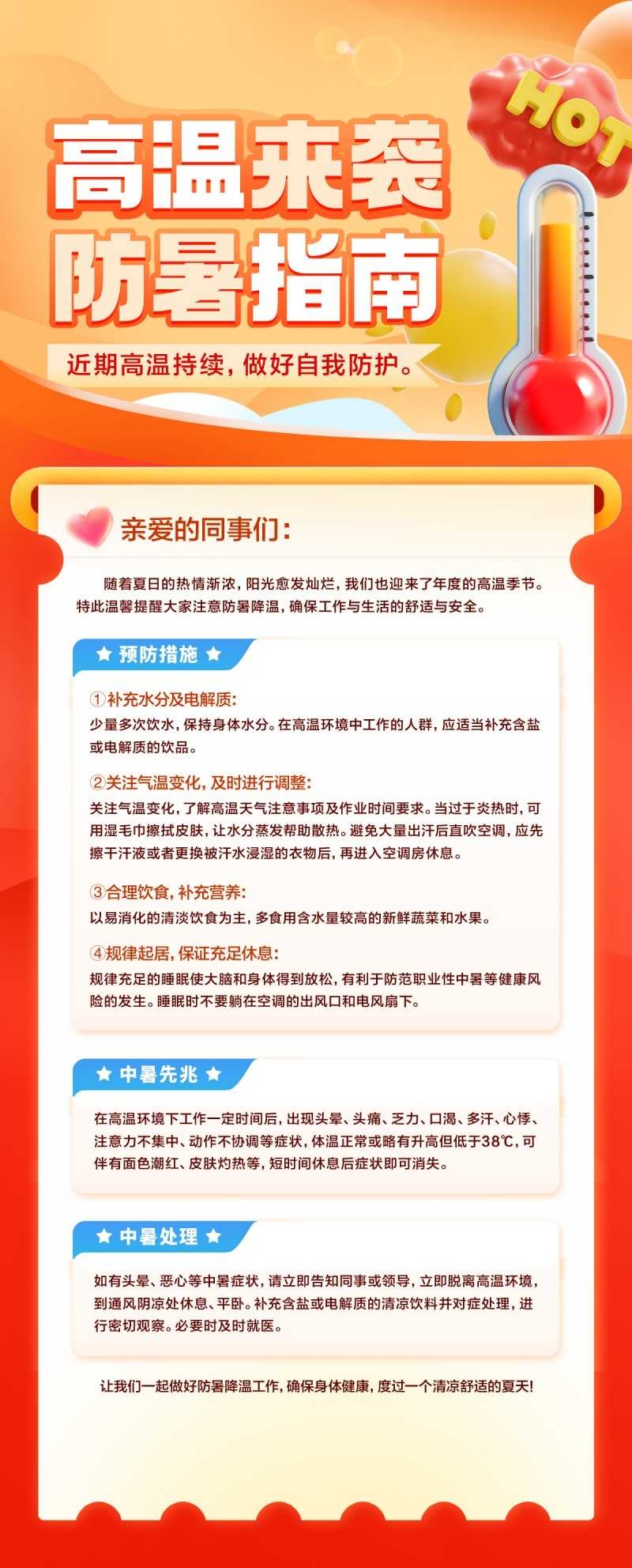 夏季高温防止中暑指南海报