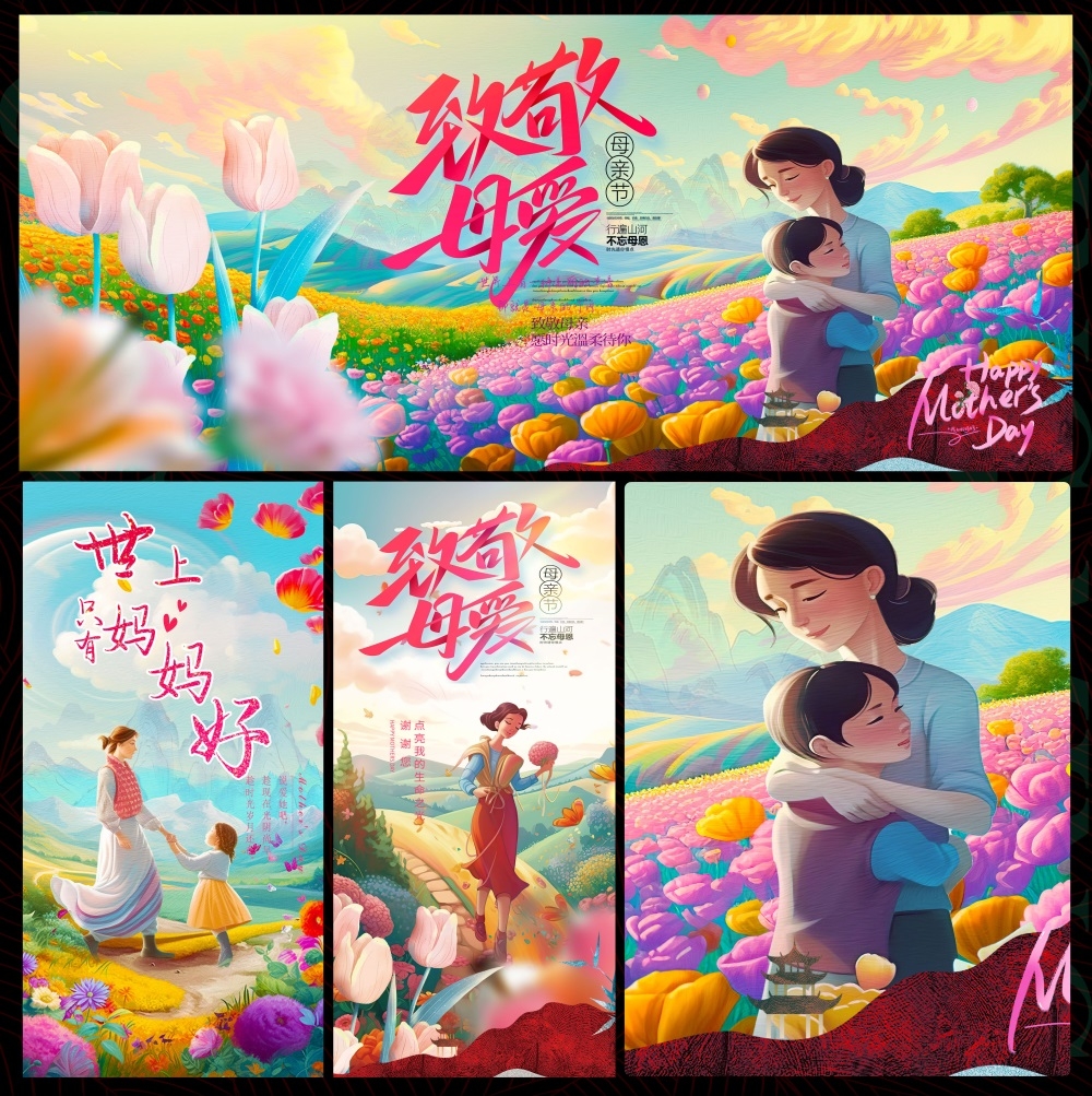 节庆母亲节感恩妈妈致敬母爱康乃馨
