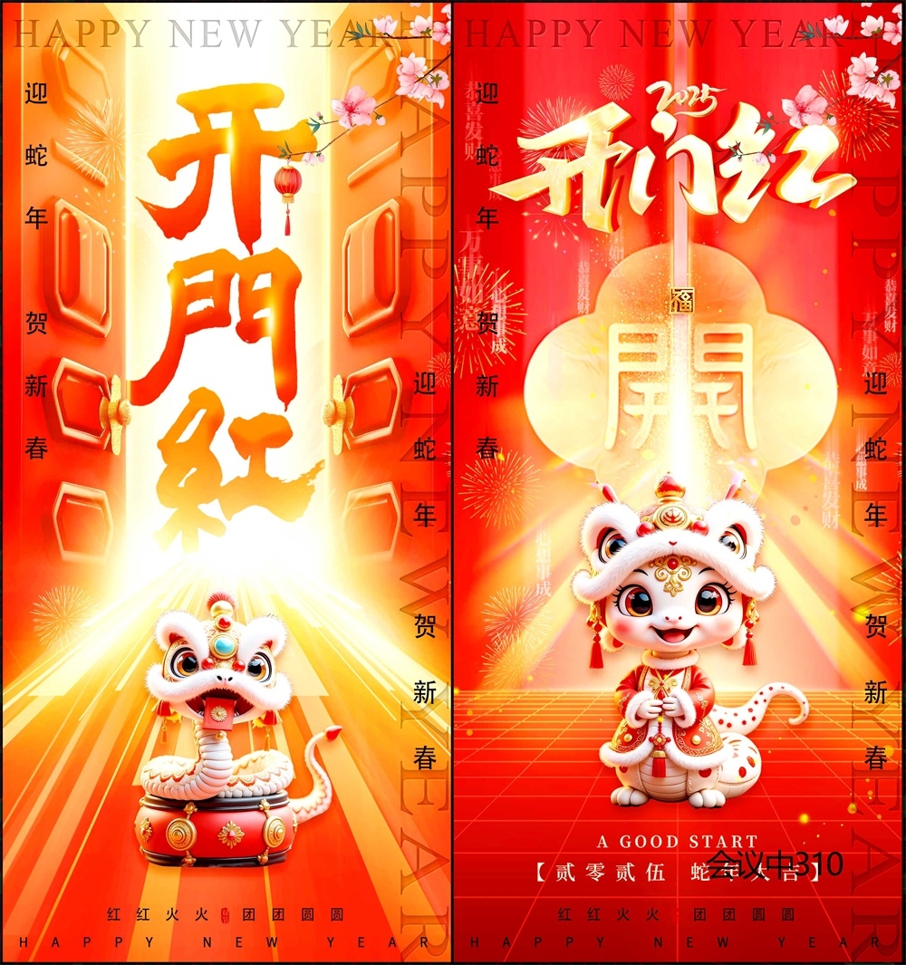开门红科技KV主视觉会议动感炫彩青春活力时尚潮流主画面 (5)