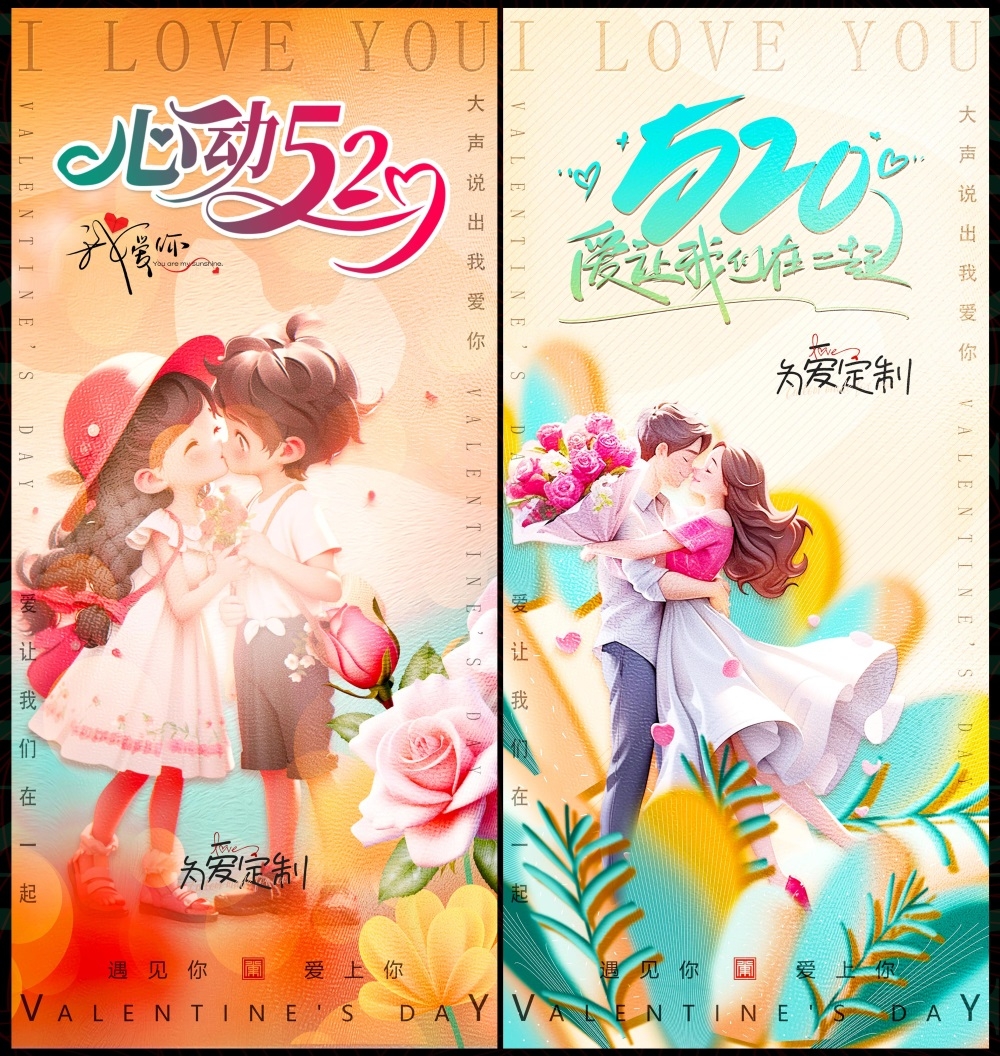 节庆520情人节爱心七夕情侣喜鹊情人 (42)