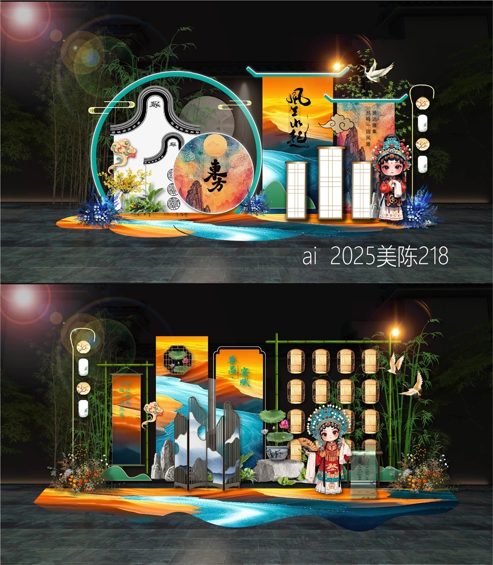 国潮水墨拍照点DP点国风美陈 (4)