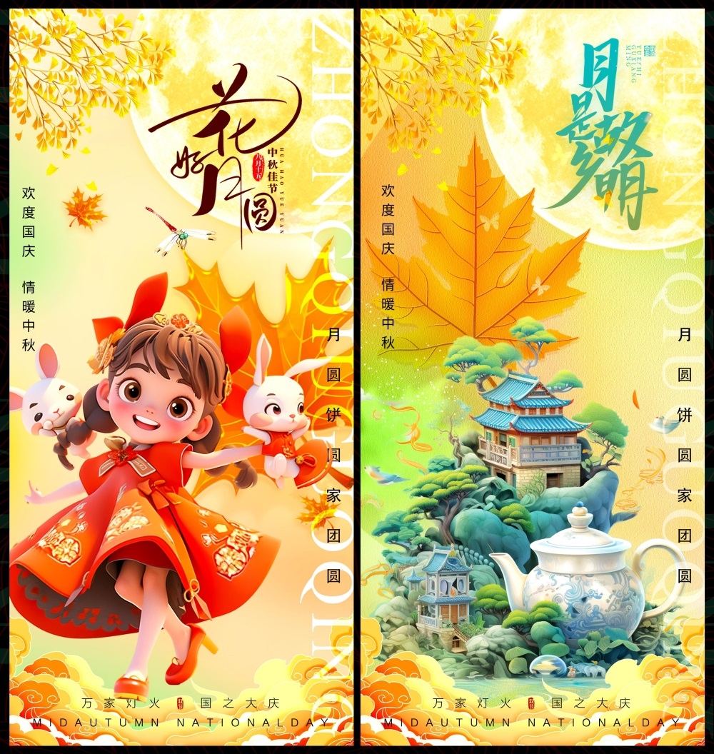 国庆中秋双节嫦娥月亮月饼国风国潮 (16)