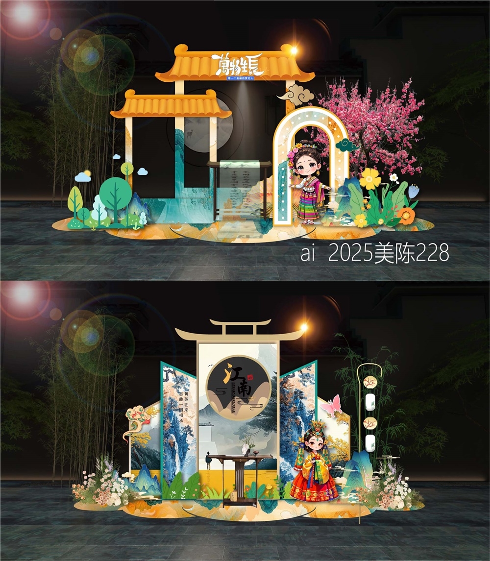 新中式房地产主画面国风KV国潮主视觉水墨山水 (4)
