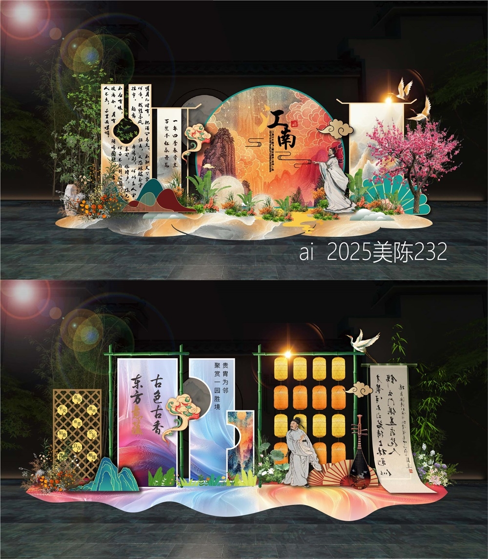 新中式房地产主画面国风KV国潮主视觉水墨山水 (8)