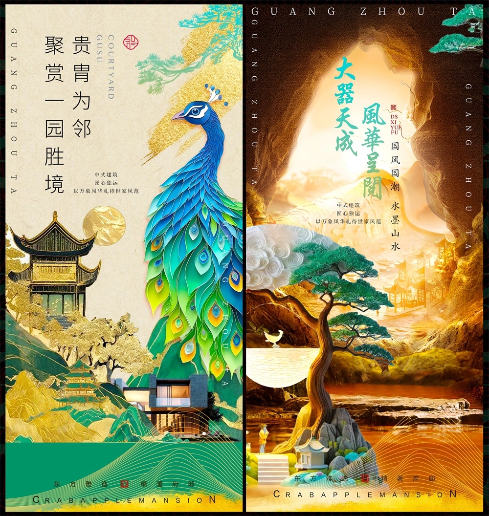 国风KV中式房地产主画面国潮主视觉