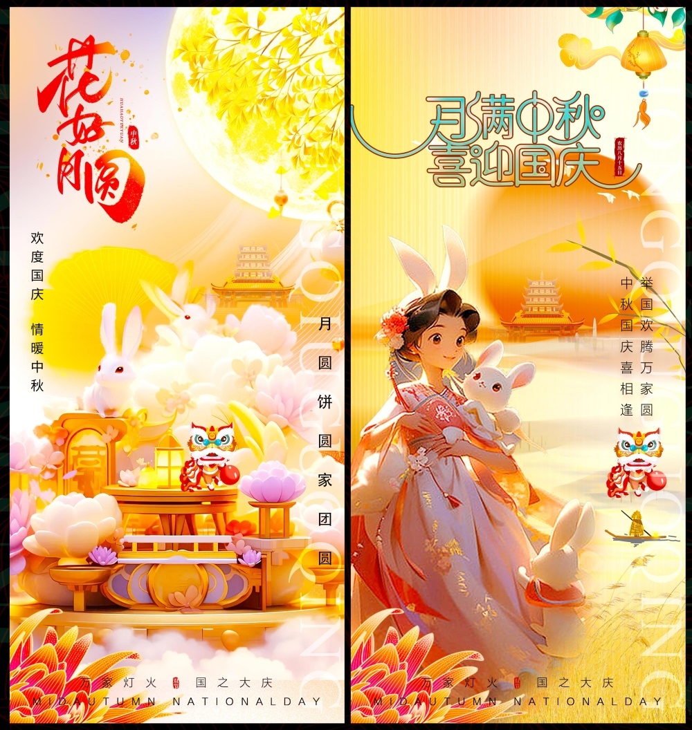国庆中秋双节嫦娥月亮月饼国风国潮 (17)
