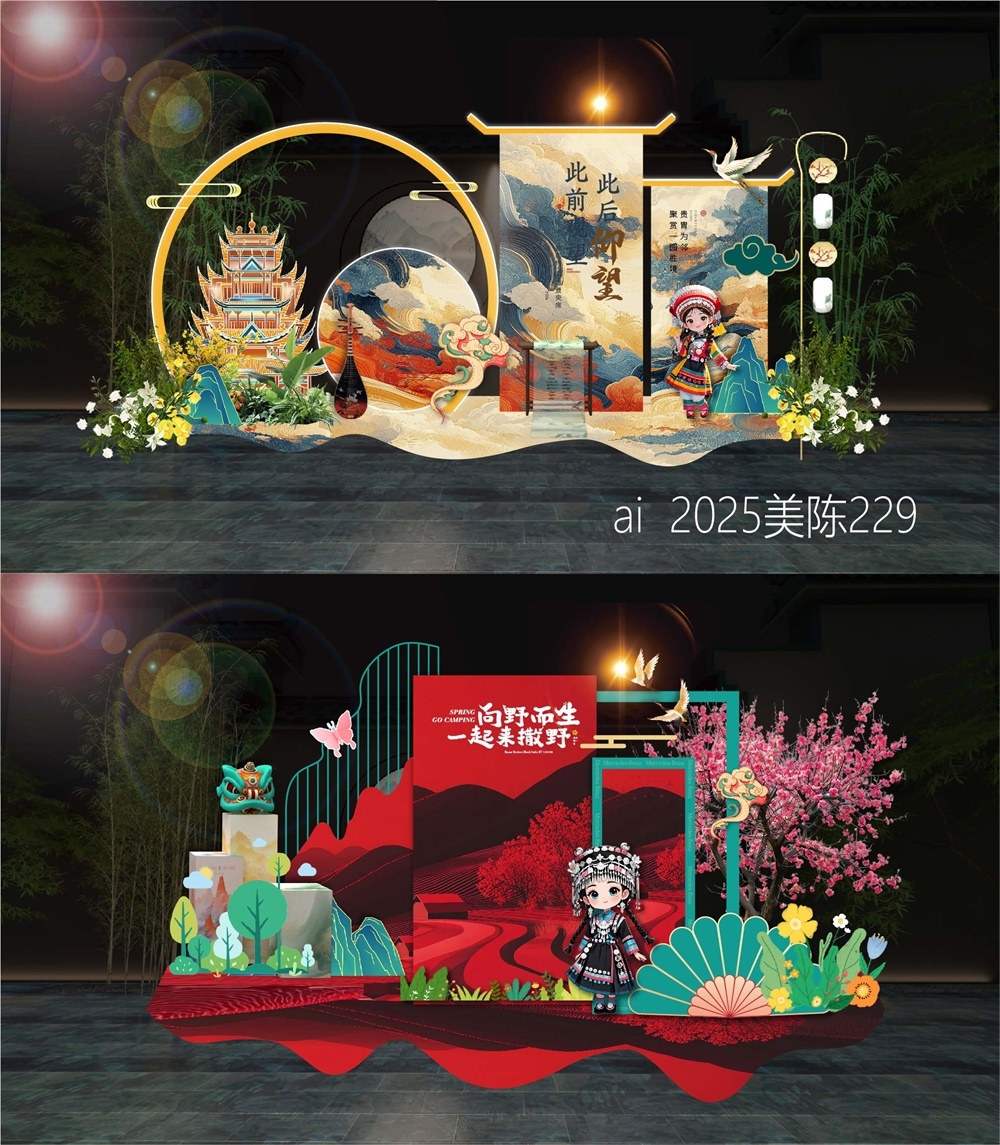 新中式房地产主画面国风KV国潮主视觉水墨山水 (5)