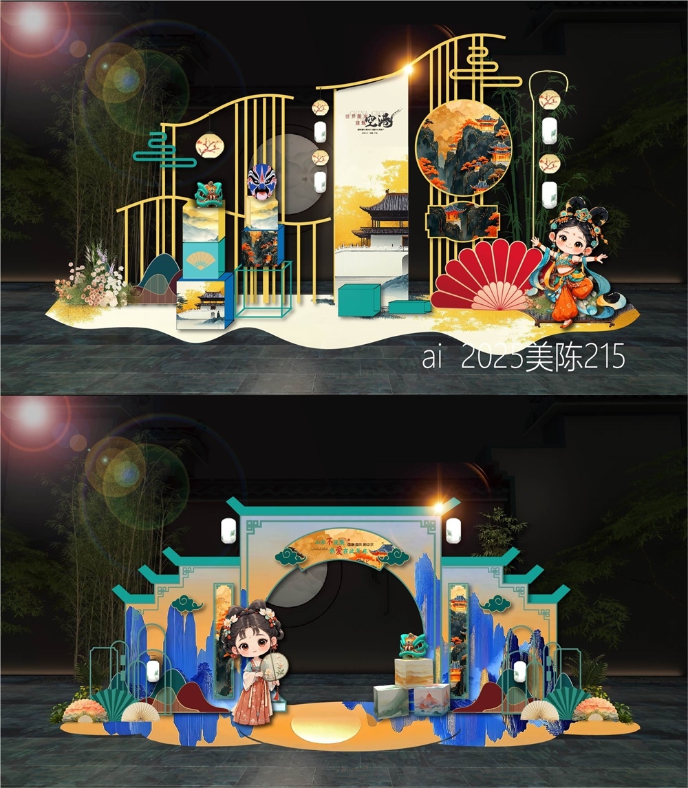国潮水墨拍照点DP点国风美陈 (1)
