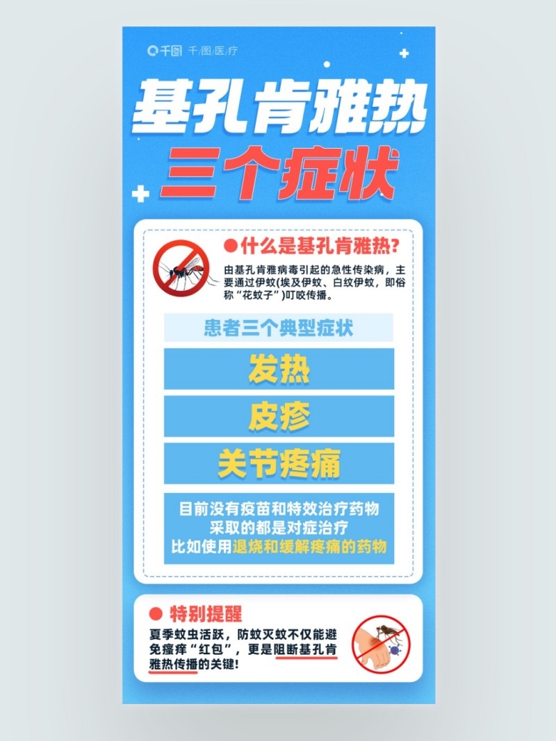 基孔肯雅热蚊子疾病登革热手机医疗海报
