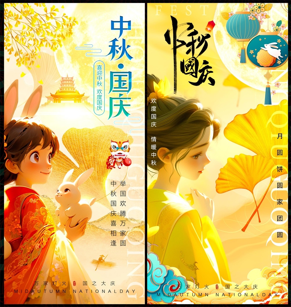 国庆中秋双节嫦娥月亮月饼国风国潮 (19)