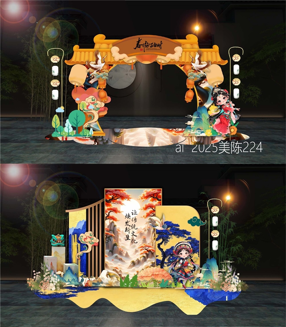 国潮水墨拍照点DP点国风美陈 (10)