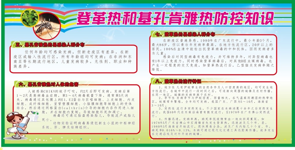 积极预防登革热基孔肯雅热介绍展板宣传栏