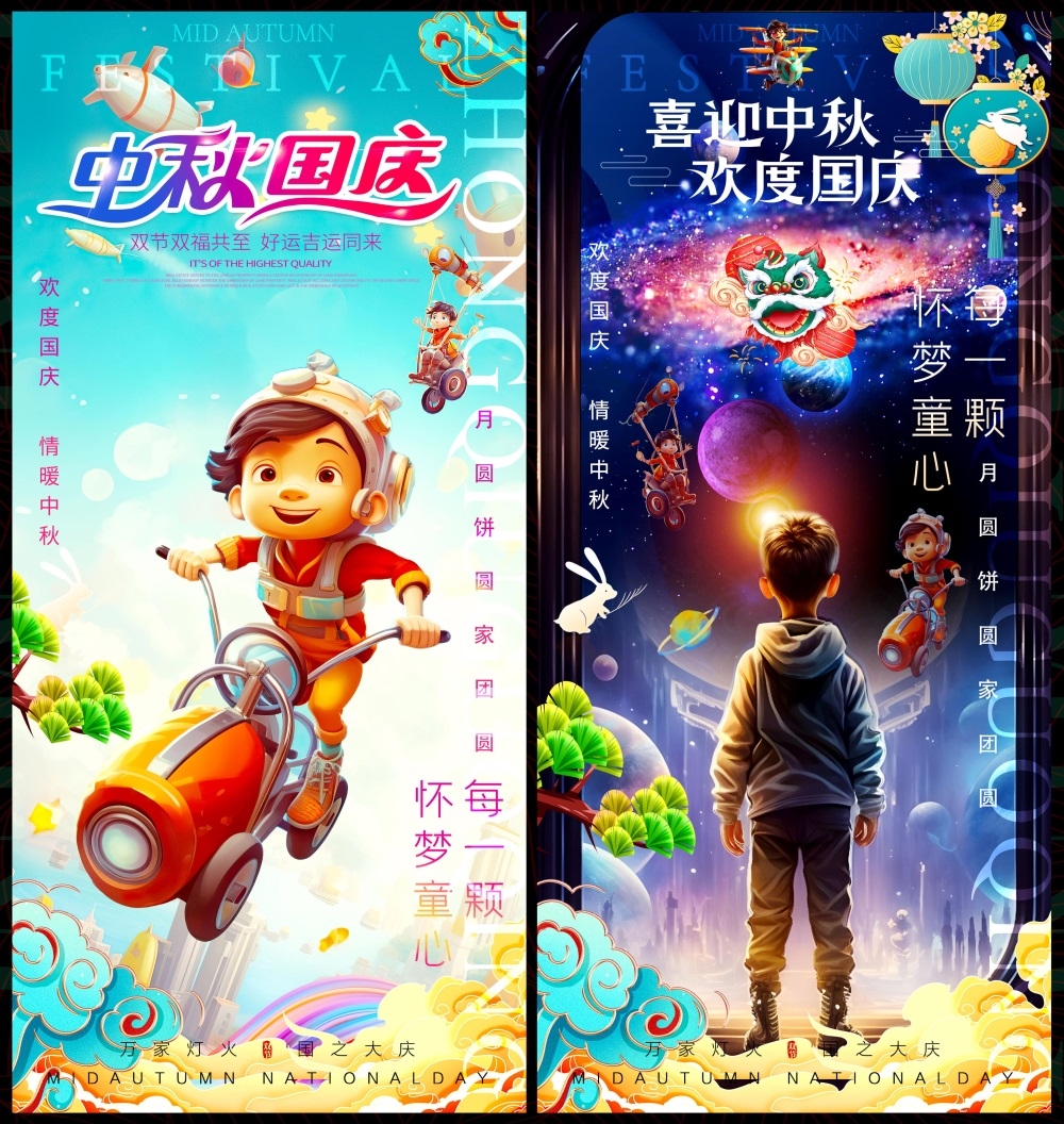 国庆中秋双节嫦娥月亮月饼国风国潮 (29)