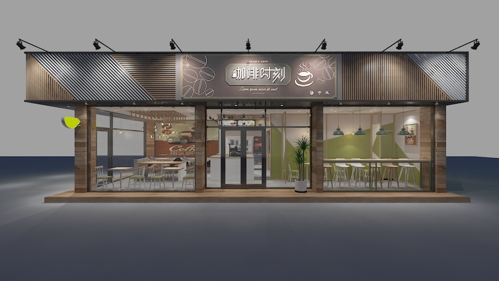 咖啡馆咖啡厅时刻门头店招牌