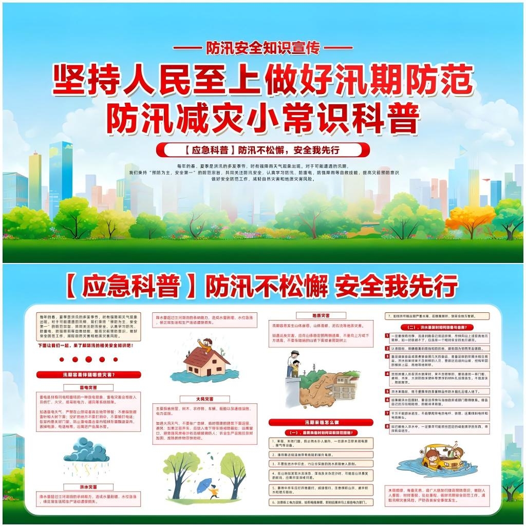夏季防洪防汛抗灾自救安全知识宣传栏展板 (2)
