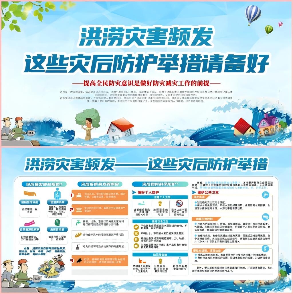 洪涝灾害频发，这些灾后防护举措请备好
