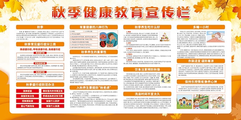 秋季健康教育宣传栏展板
