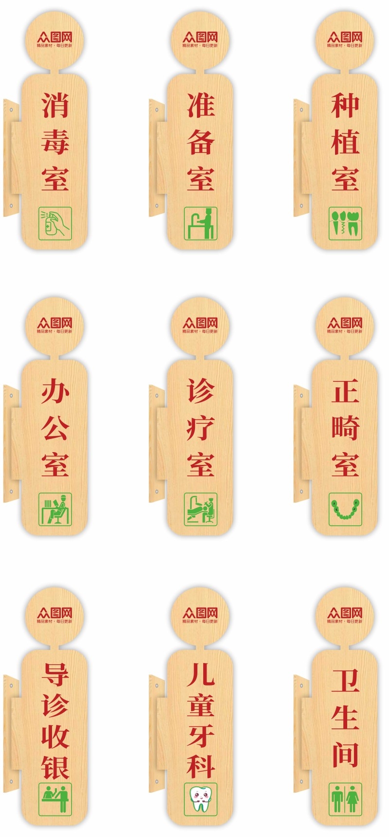 口腔医院诊所科室牌导视牌
