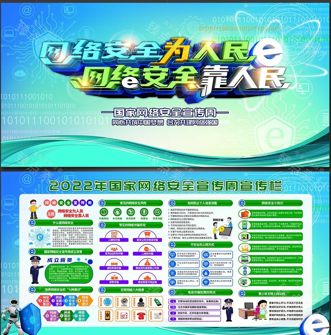 网络安全宣传周展板宣传栏PSD素材
