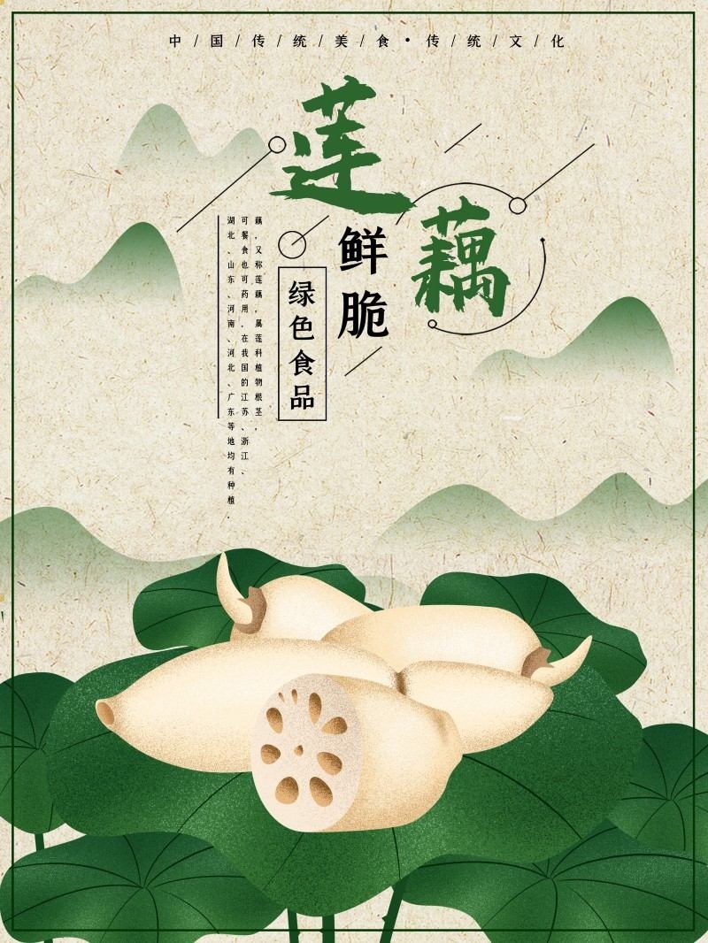 新鲜莲藕宣传海报