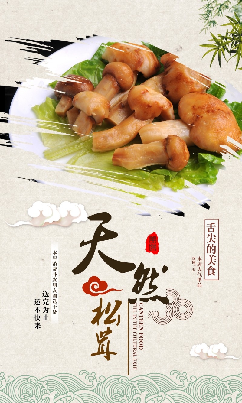 餐饮美食松茸海报 (7)