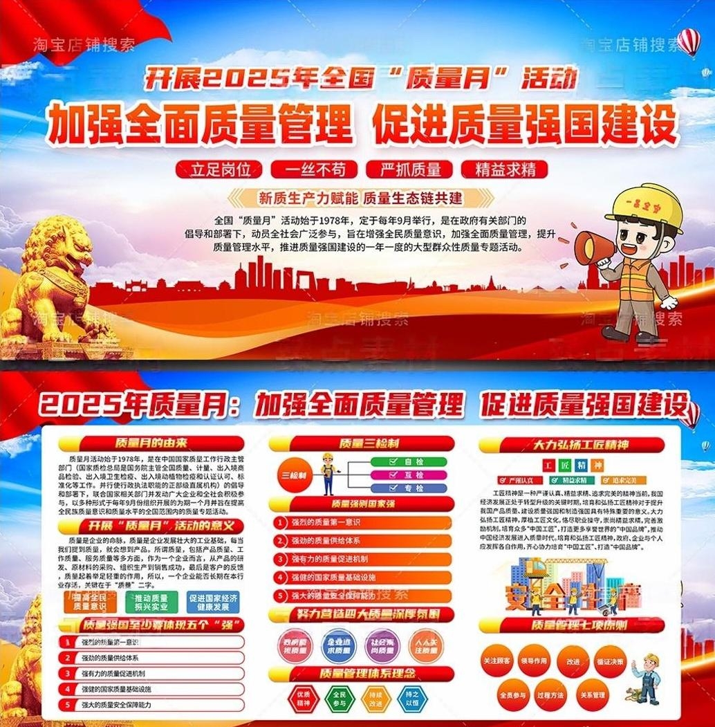 2025年全国质量月宣传栏展板