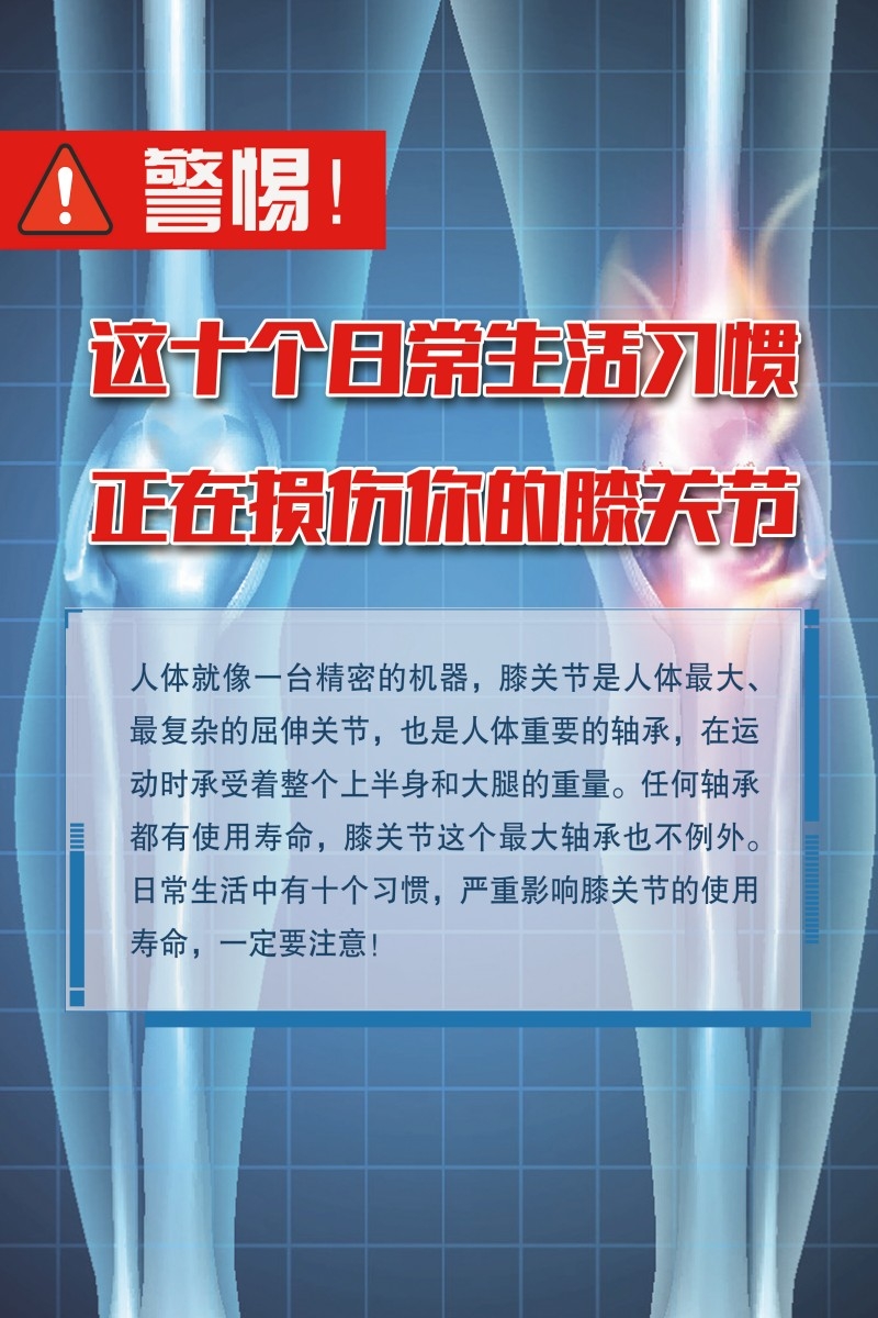骨科医院十个生活习惯宣传挂画海报