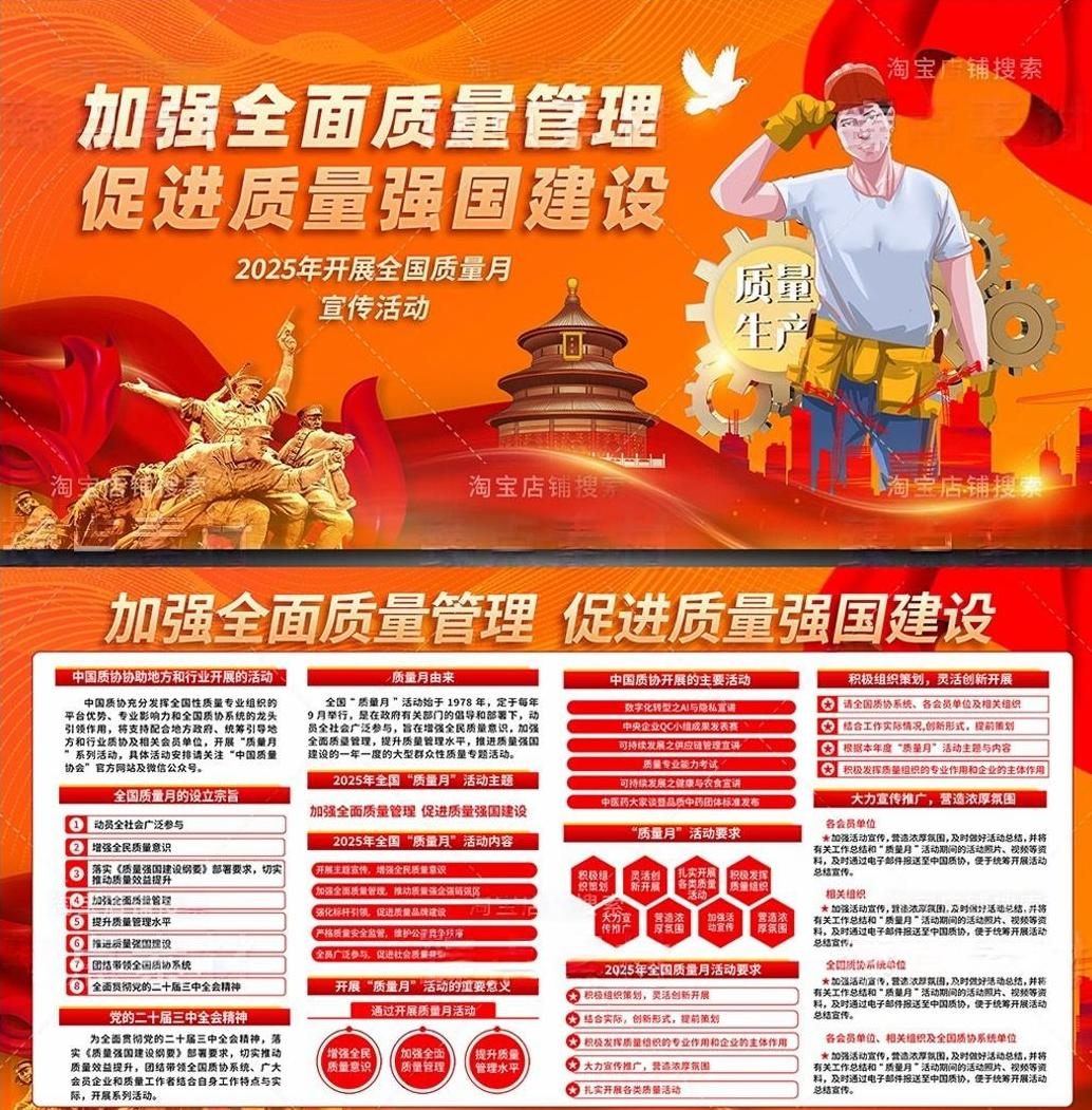 2025年全国质量月宣传栏展板